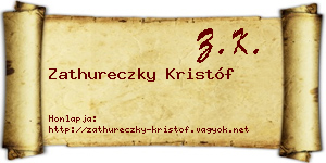 Zathureczky Kristóf névjegykártya