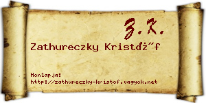 Zathureczky Kristóf névjegykártya